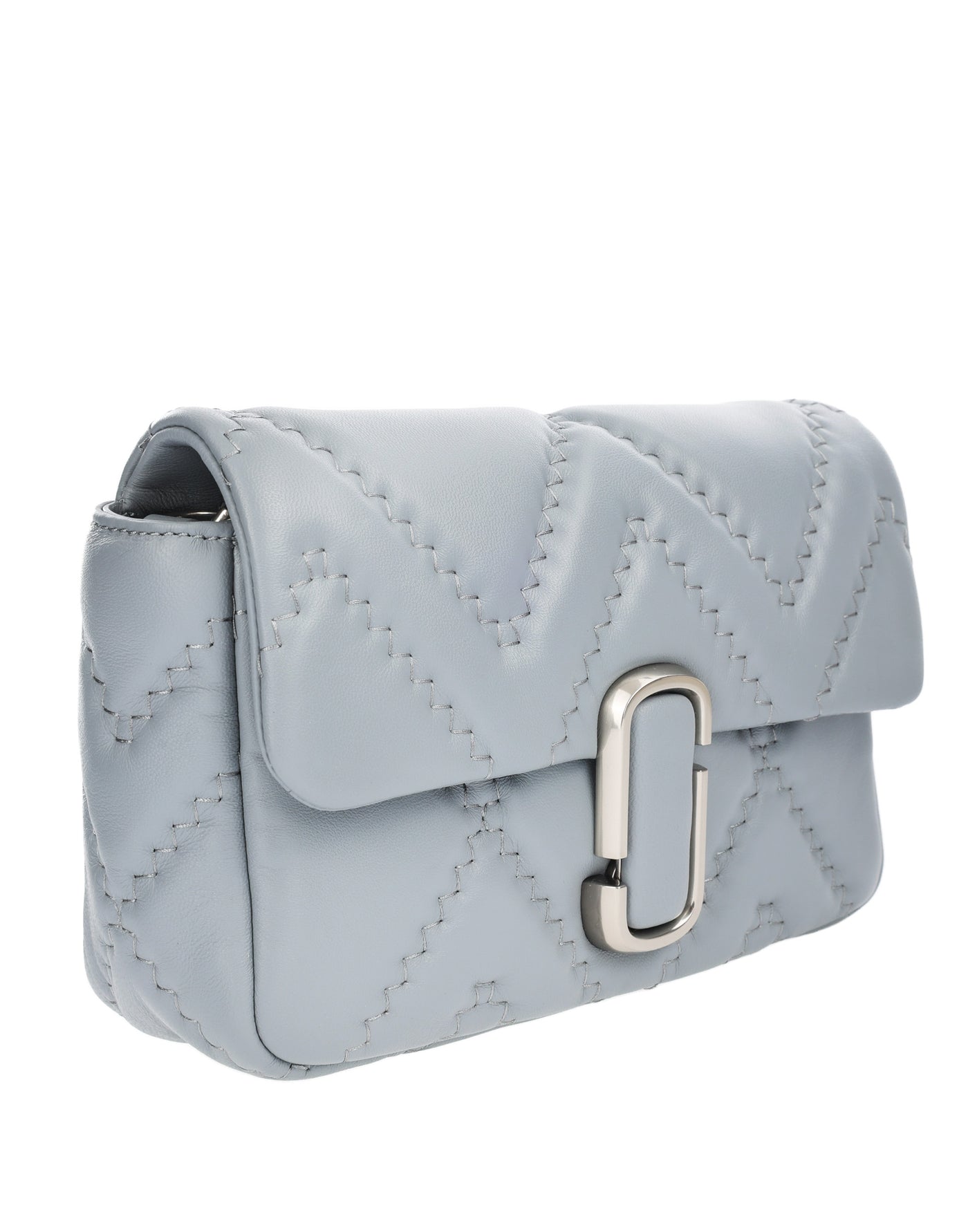 MARC JACOBS THE J MARC GRAY SHOULDER BAG IN QUILTED LEATHER