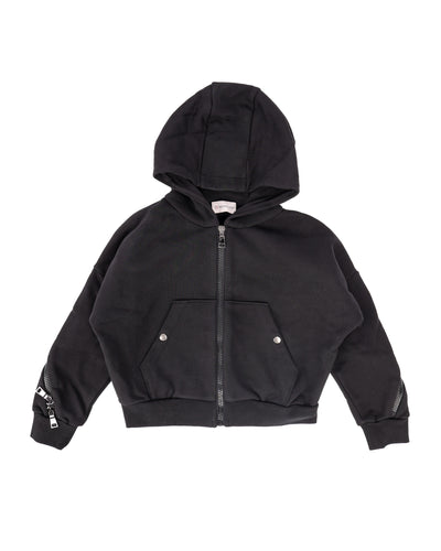 MONCLER KIDS SWEATSHIRTS WITH ZIP AND HOOD