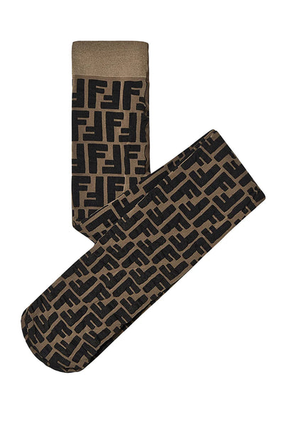 FENDI KIDS FF LOGO TIGHTS