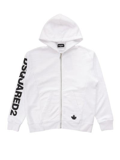 DSQUARED2 KIDS SWEATSHIRT WITH ZIP & HOOD