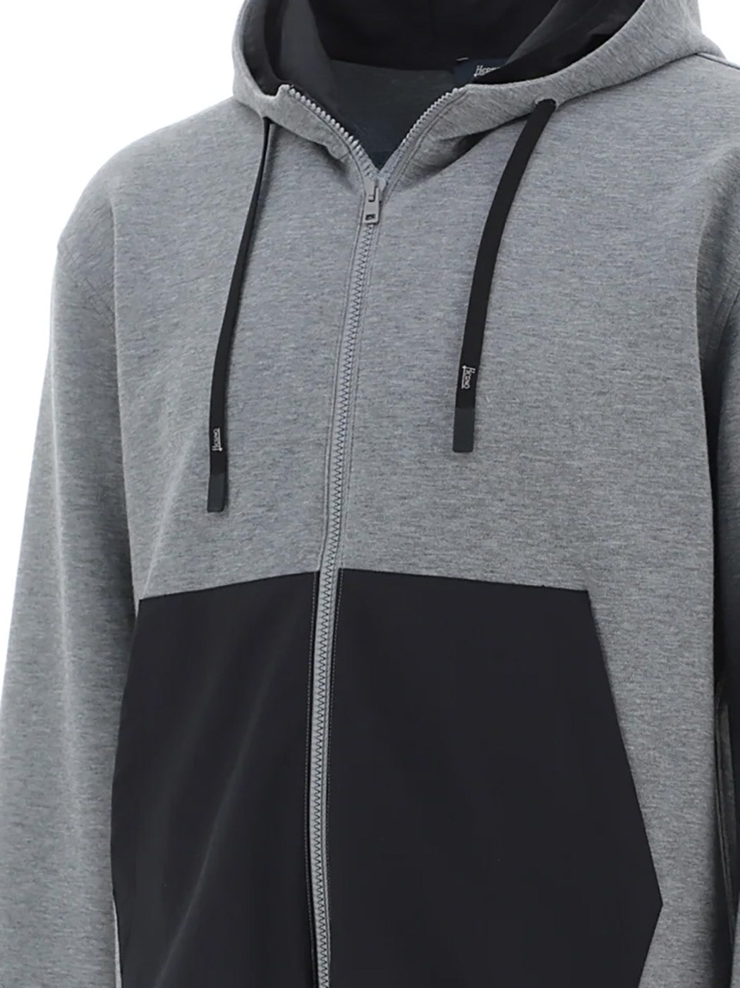 HERNO GRAY HOODED SWEATSHIRT WITH ZIP