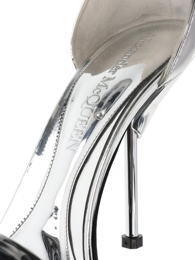 ALEXANDER MCQUEEN 100MM METALLIC LEATHER SANDALS