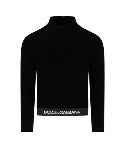 DOLCE & GABBANA KIDS LOGO-WAISTBAND DETAIL JUMPER