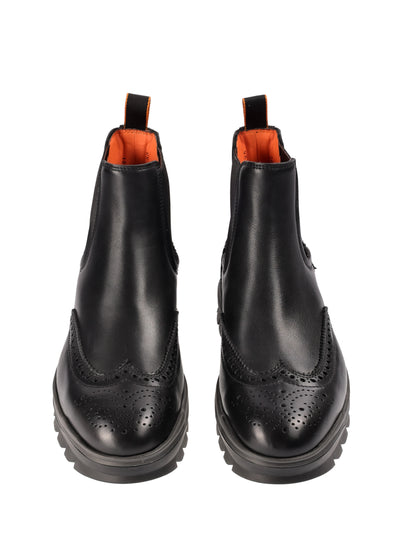 SANTONI LEATHER ANKLE BOOTS