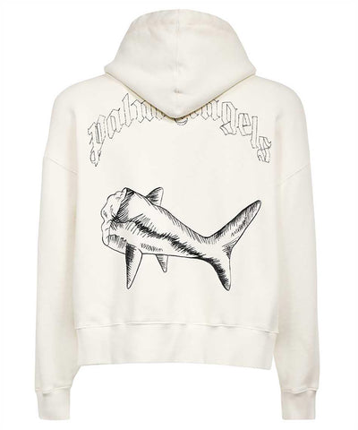 PALM ANGELS BEIGE HOODED SWEATSHIRT 