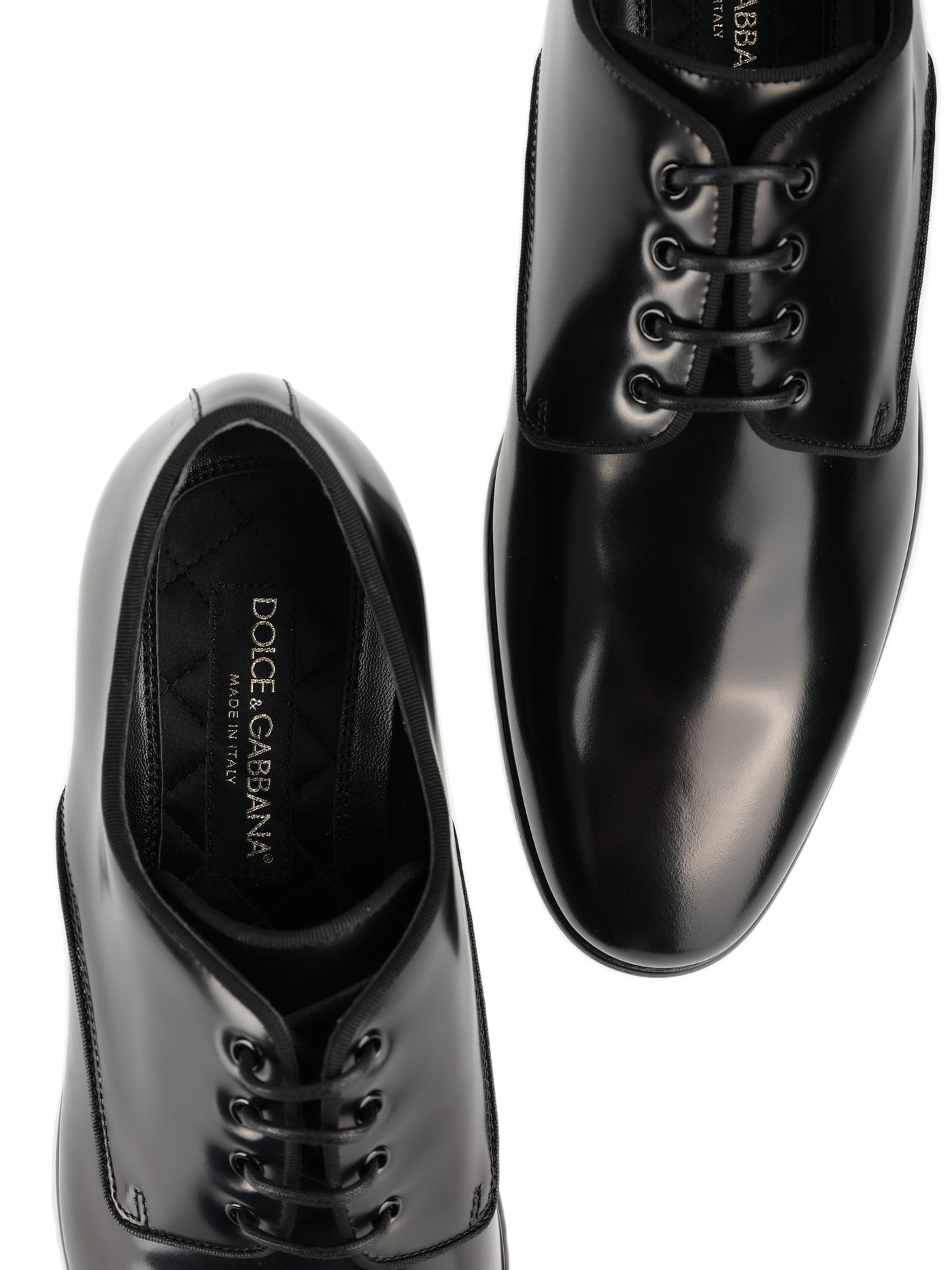 DOLCE & GABBANA BLACK LACE-UP DERBY SHOE