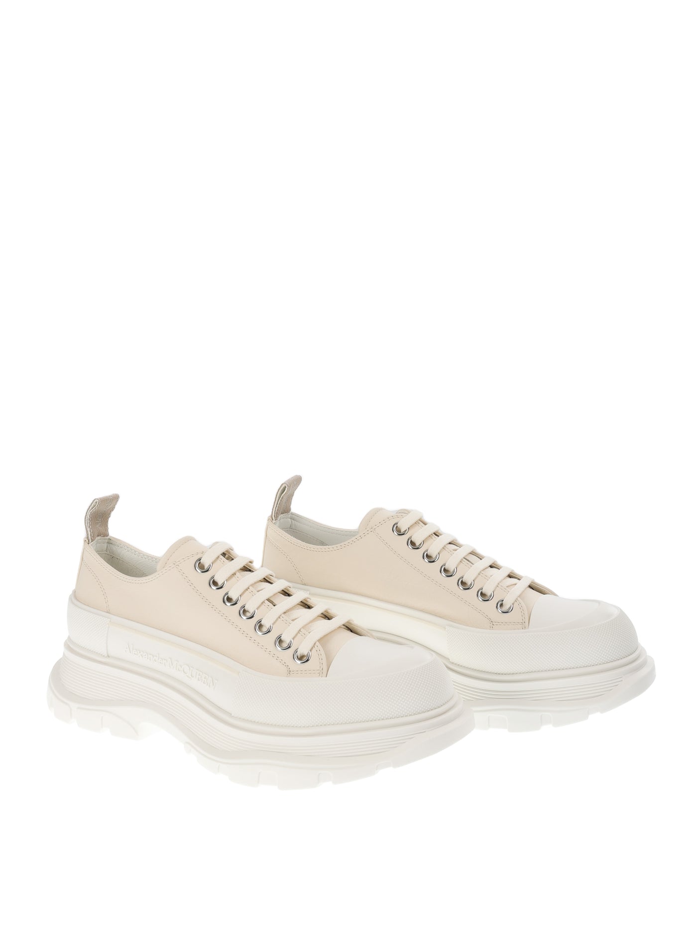 ALEXANDER MCQUEEN TREAD SLICK BEIGE SNEAKERS 