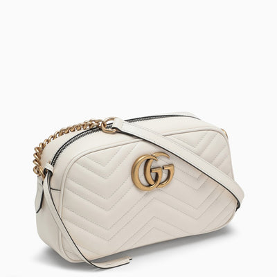 GUCCI WHITE GG MARMONT SMALL BAG