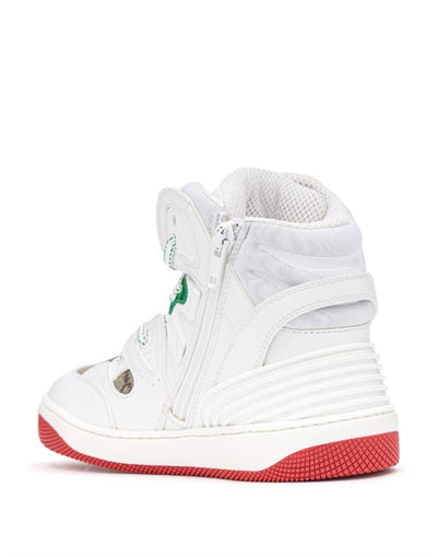 GUCCI KIDS BASKET LEATHER SNEAKERS