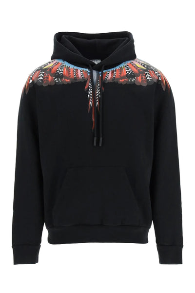 MARCELO BURLON BLACK HOODED SWEATSHIRT