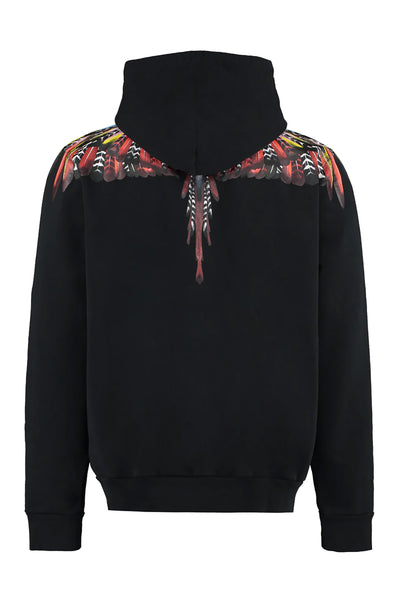 MARCELO BURLON BLACK HOODED SWEATSHIRT