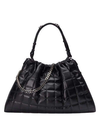 GUCCI DECO MEDIUM TOTE BAG IN BLACK QUILTED LEATHER