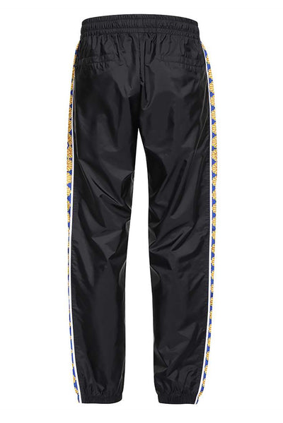 VERSACE BLACK SIDE-STRIPE TRACK PANTS