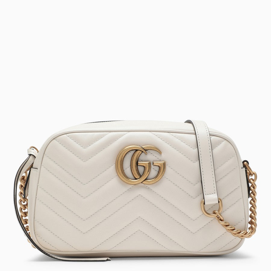 GUCCI WHITE GG MARMONT SMALL BAG