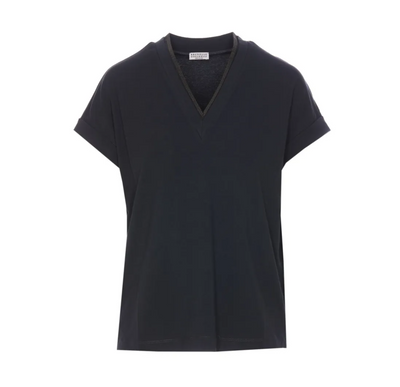 BRUNELLO CUCINELLI T-SHIRT BLU