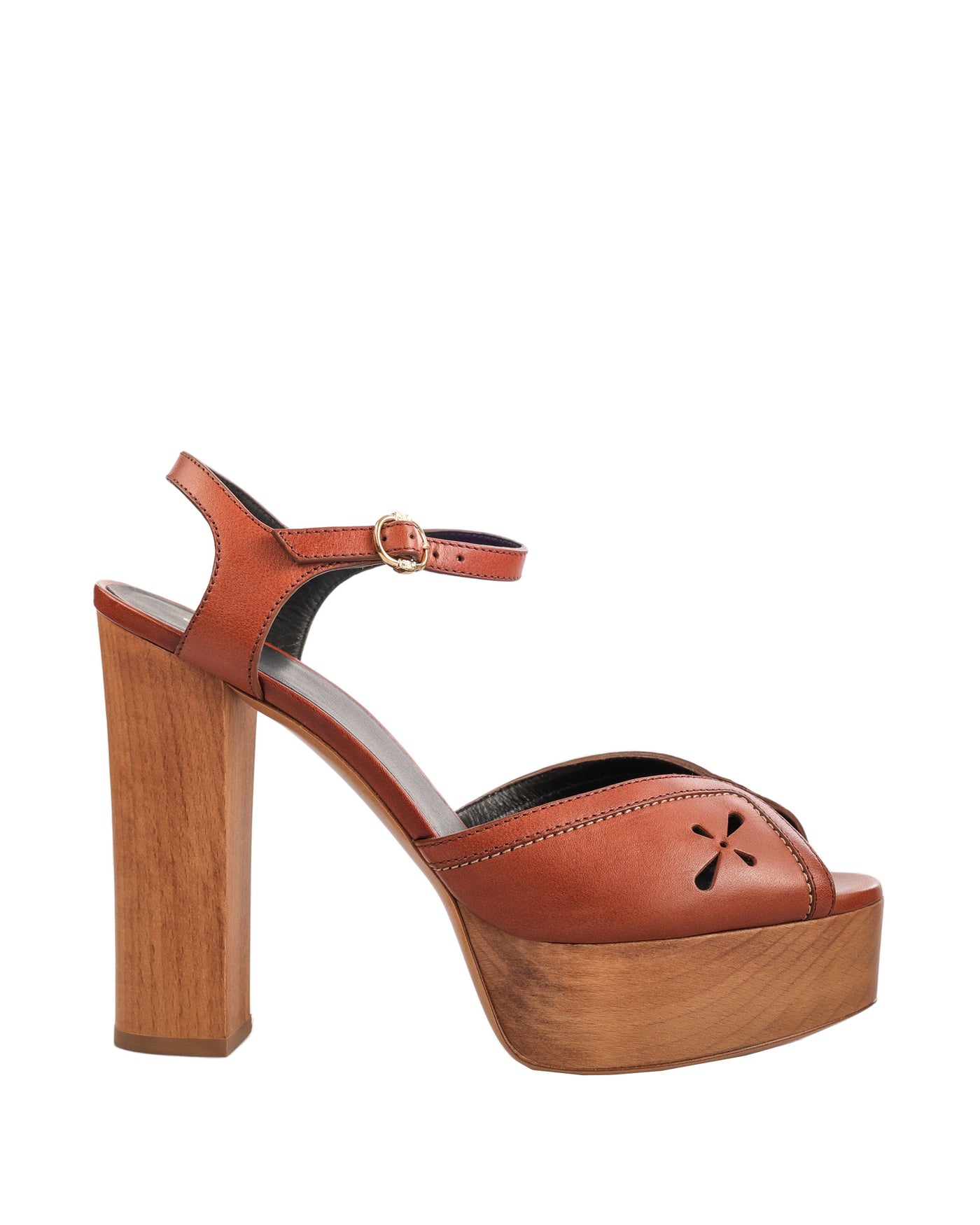 CELINE LEATHER LES BOIS WOODEN SANDAL