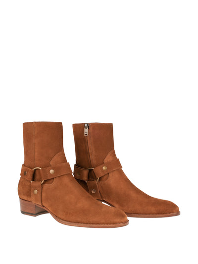 SAINT LAURENT WYATT40 LEATHER ANKLE BOOTS