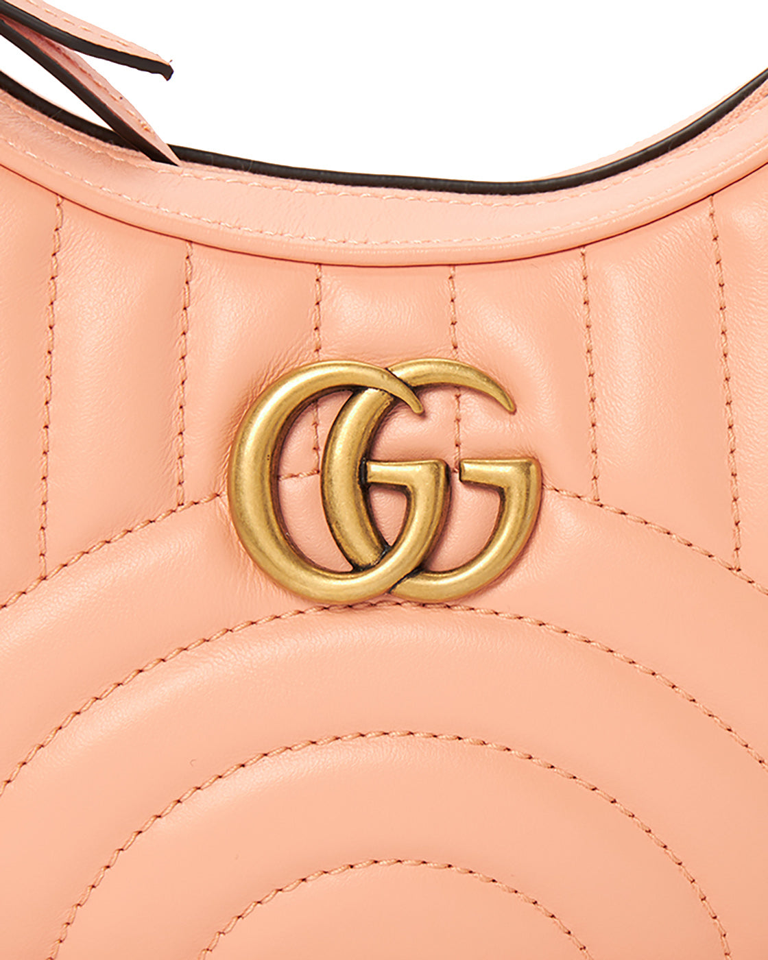 GUCCI GG MARMONT HALF MOON SHAPED MINI BAG PEACH