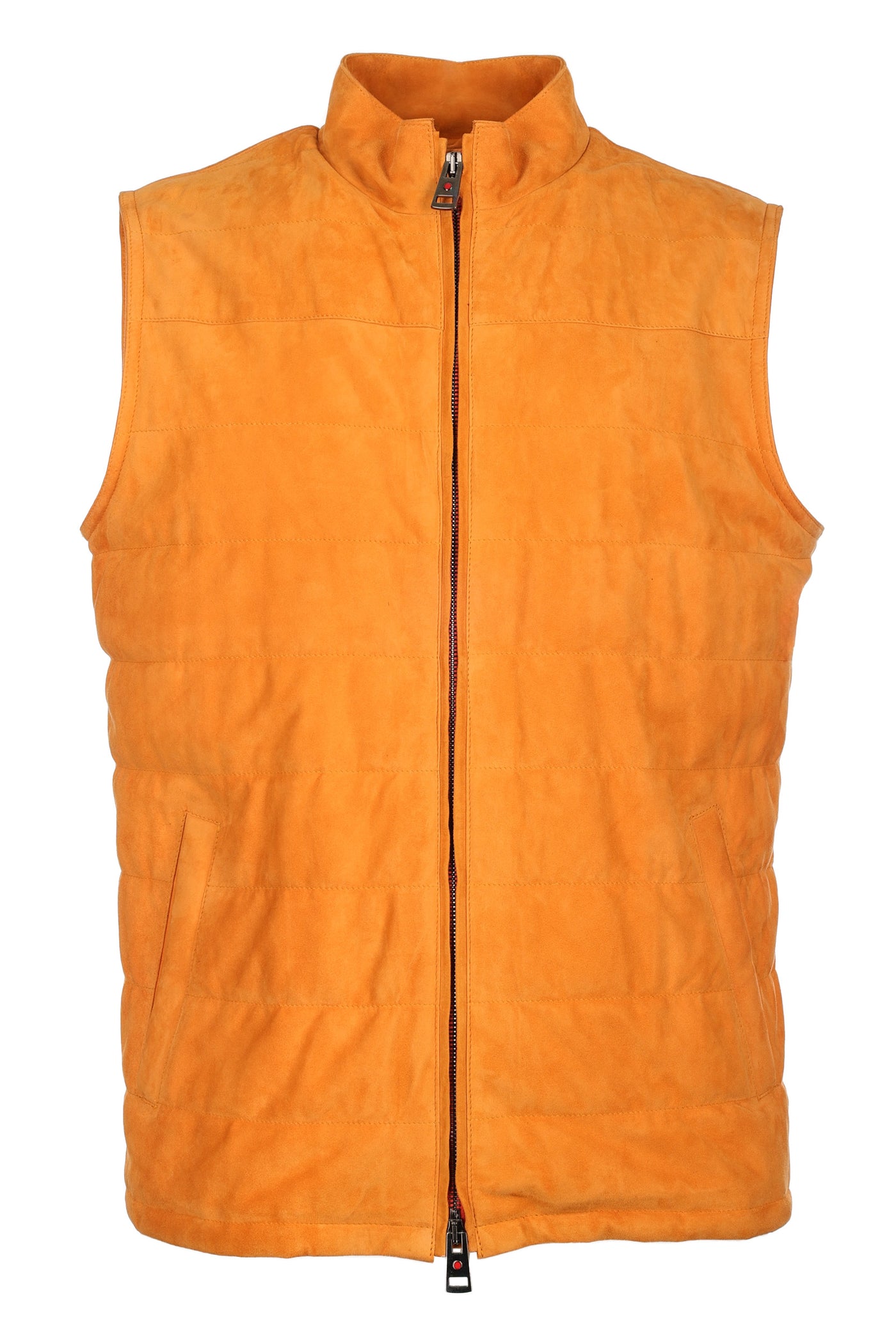 KIRED BY KITON LEATHER GILET DOWN JACKET