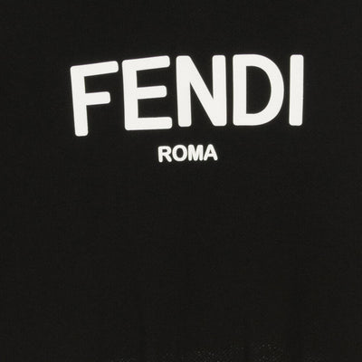 FENDI KIDS BLACK HOODED DRESS