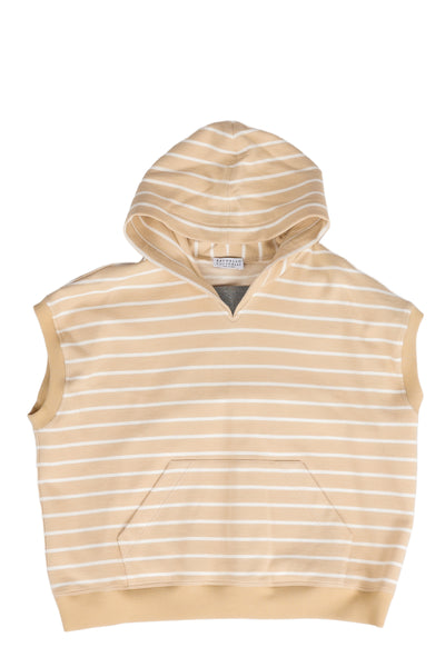 BRUNELLO CUCINELLI KIDS HOODED ARMLESS SWEATSHIRT