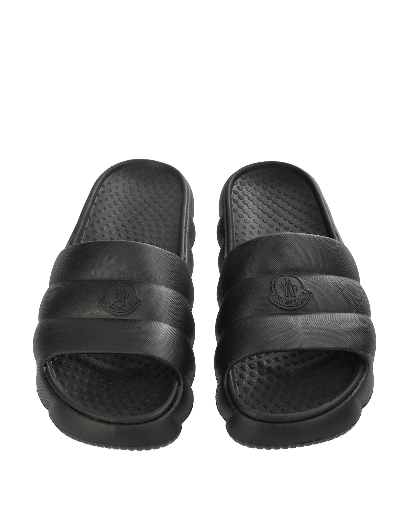 MONCLER BLACK STRAP SLIPPER SANDAL 