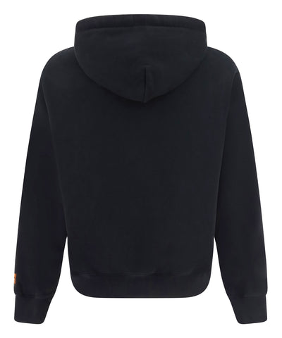 HERON PRESTON BLACK HOODED SWEATSHIRT 