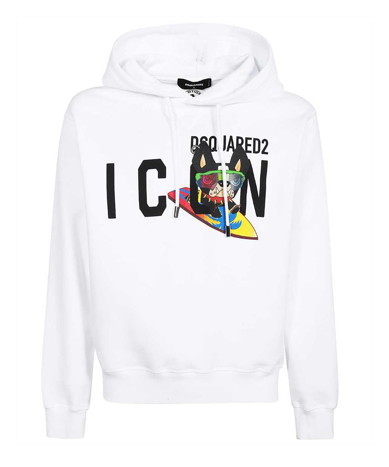 DSQUARED2 WHITE HOODED SWEATSHIRT