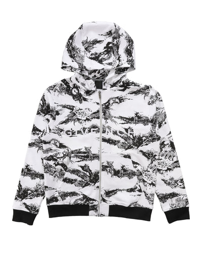 GIVENCHY KIDS SWEATSHIRT WITH ZIP & HOOD