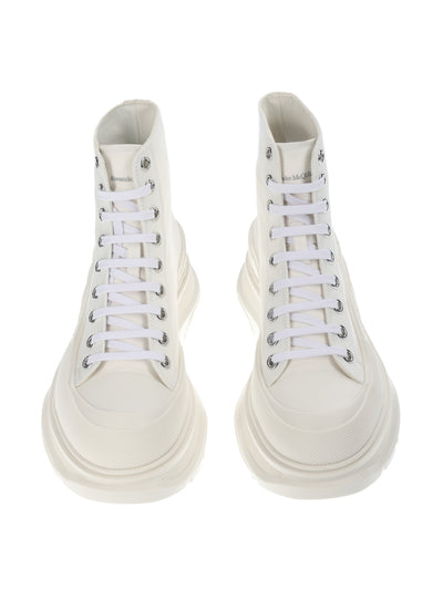 ALEXANDER MCQUEEN TREAD SLICK WHITE HIGH SNEAKERS 