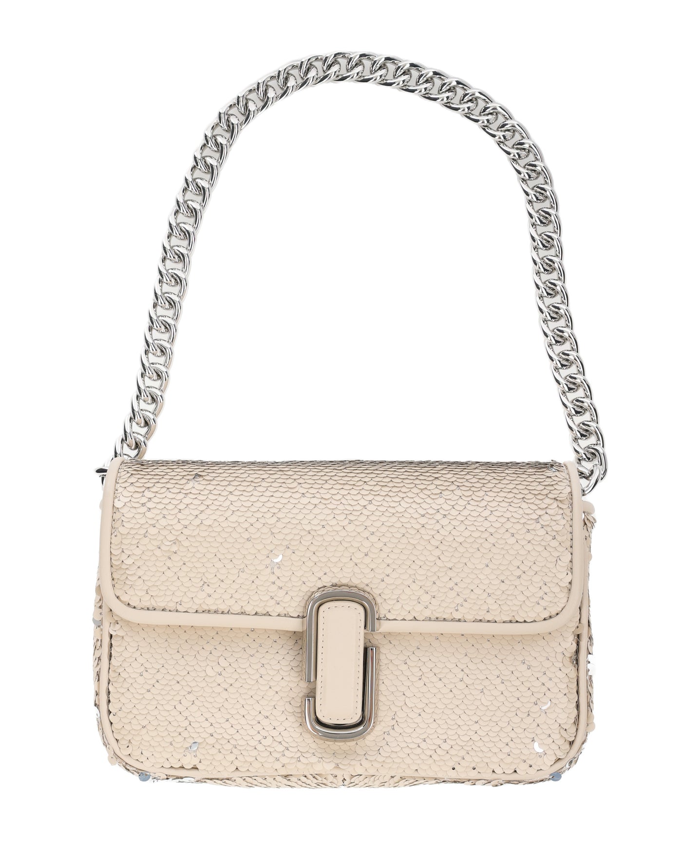 MARC JACOBS THE J MARC SHOULDER BAG WITH CREAM SEQUINS