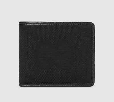 GUCCI JUMBO GG WALLET IN BLACK CANVAS