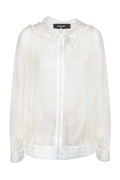 DSQUARED2 TRANSPARENT WHITE SWEATSHIRT 