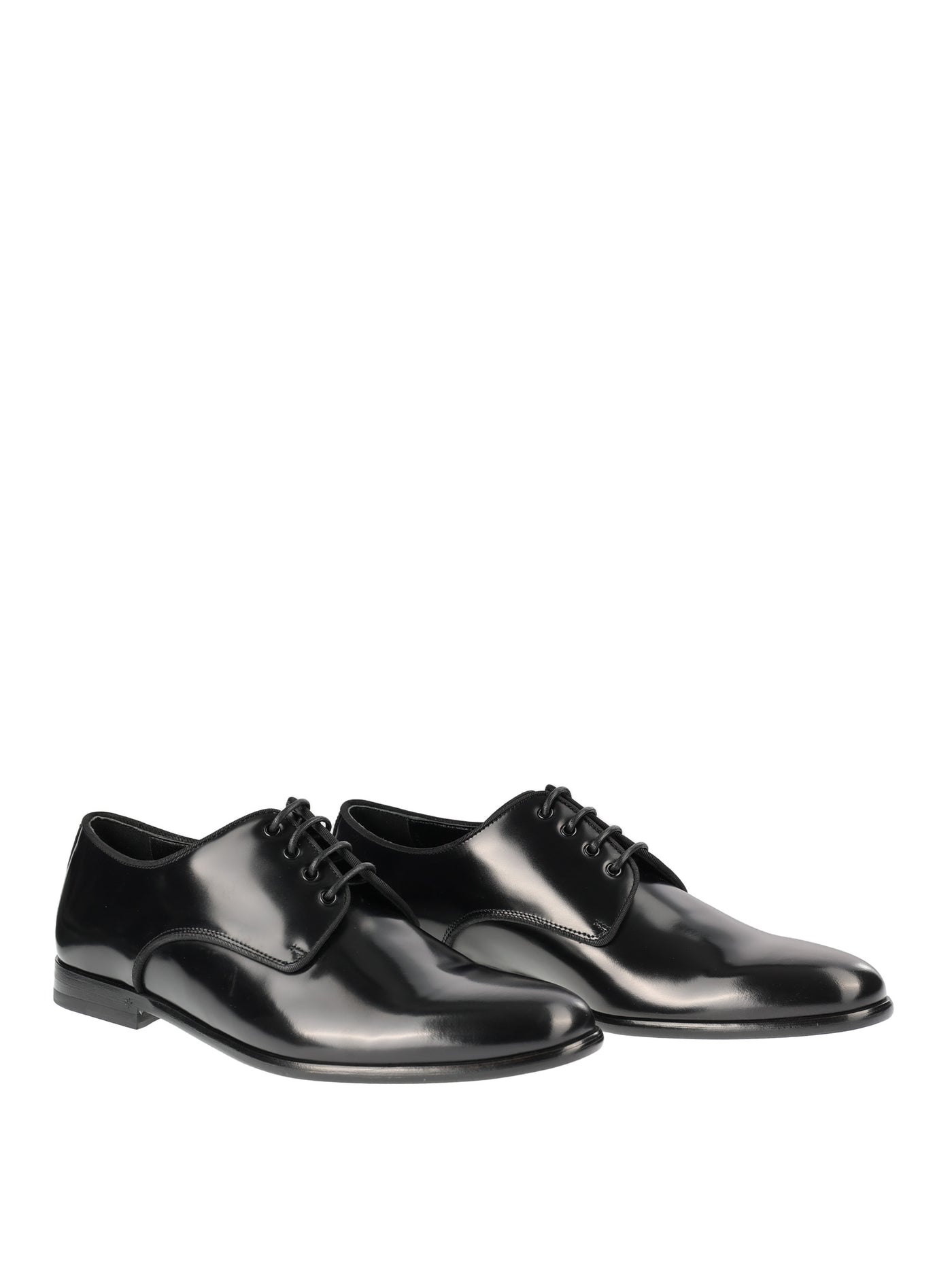 DOLCE & GABBANA BLACK LACE-UP DERBY SHOE