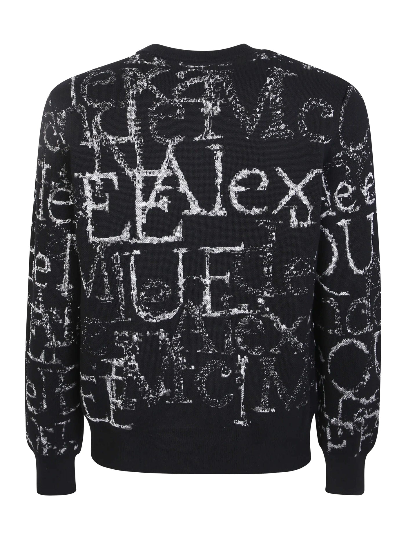 ALEXANDER MCQUEEN LOGO CREW NECK BLACK KNIT