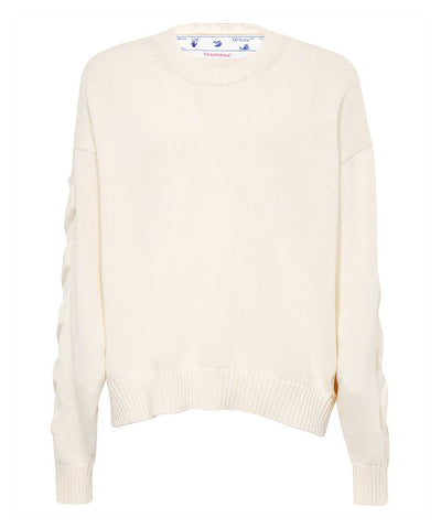 OFF WHITE CREAM LOGO SWEATER 