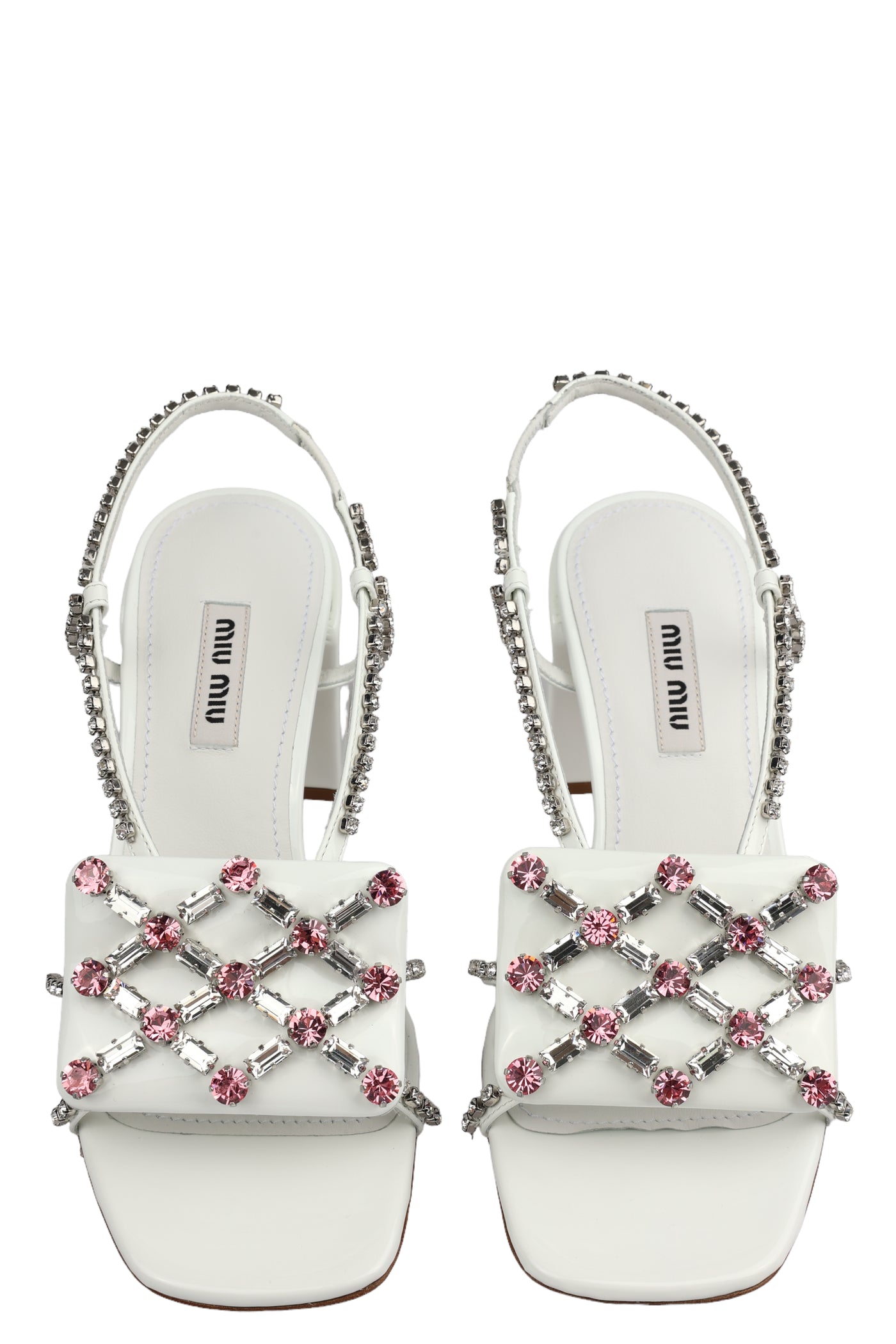 MIU MIU CRYSTAL EMBELLISHED SANDALS