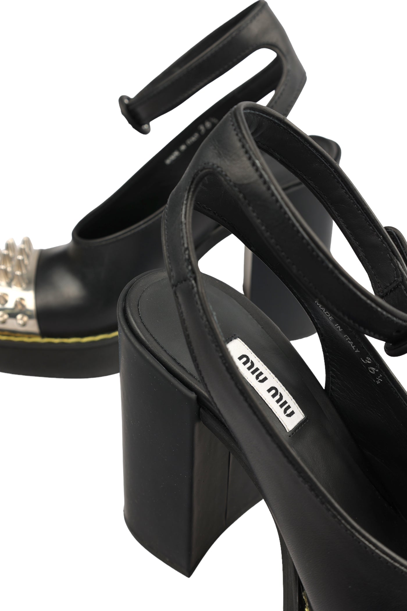 MIU MIU LEATHER HEELS SHOES