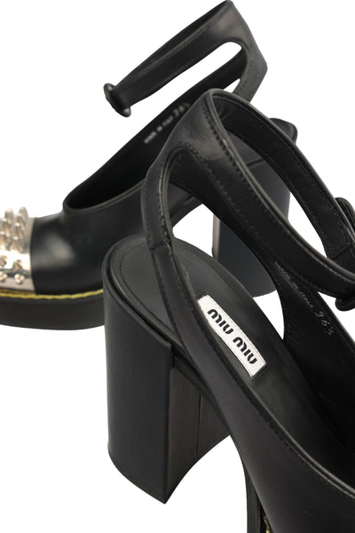 MIU MIU LEATHER HEELS SHOES