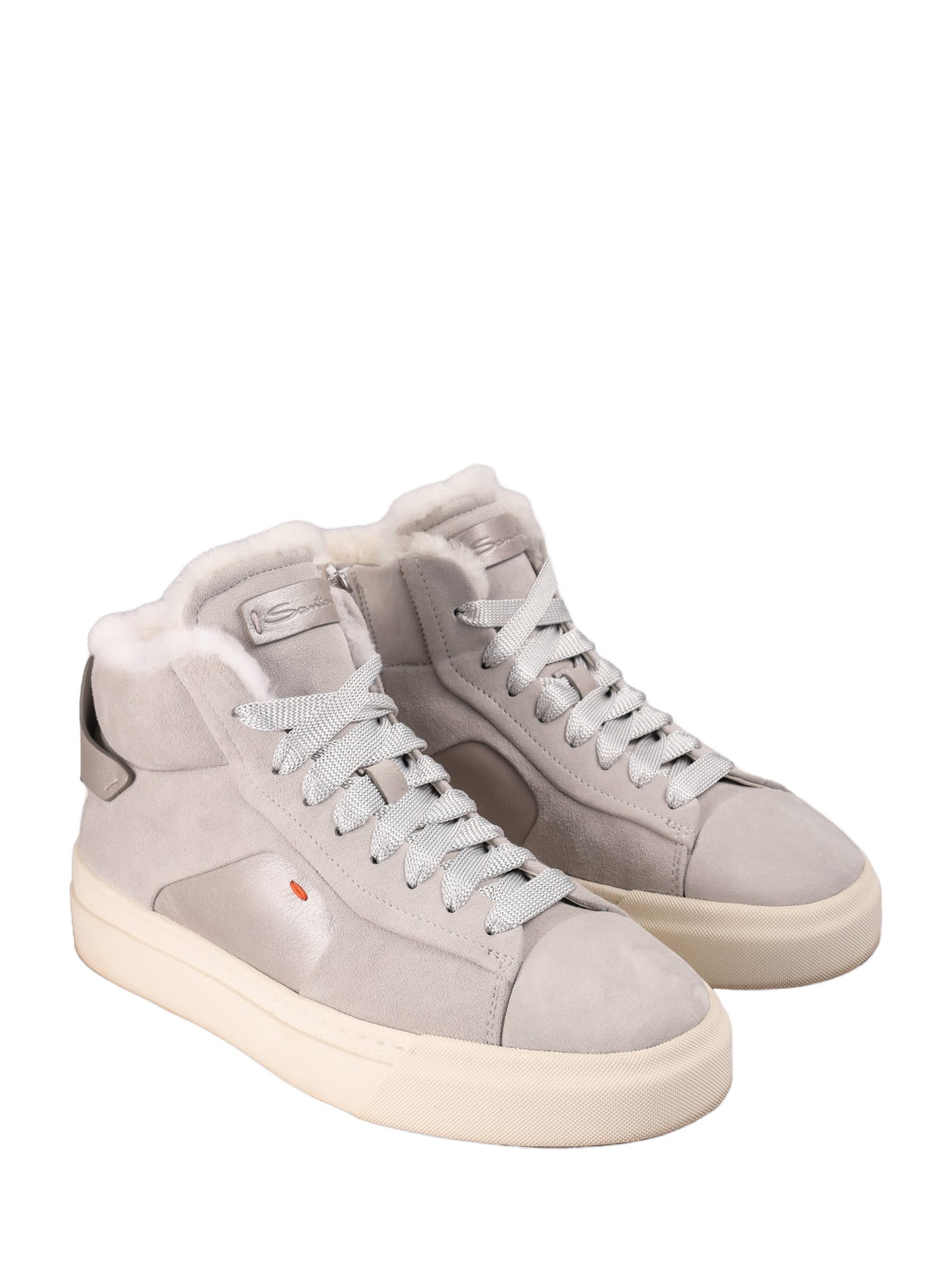 SANTONI LEATHER SNEAKERS