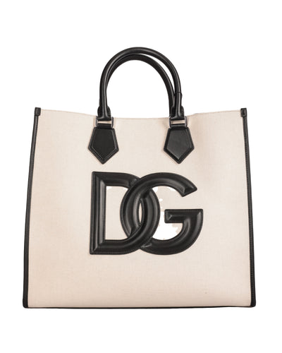 DOLCE & GABBANA HANDBAG IN LINEN AND LEATHER