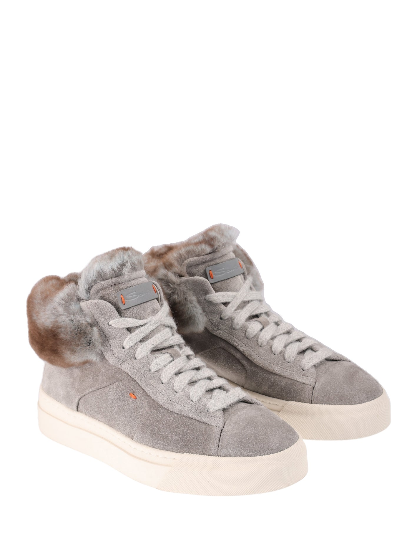 SANTONI LEATHER SNEAKERS