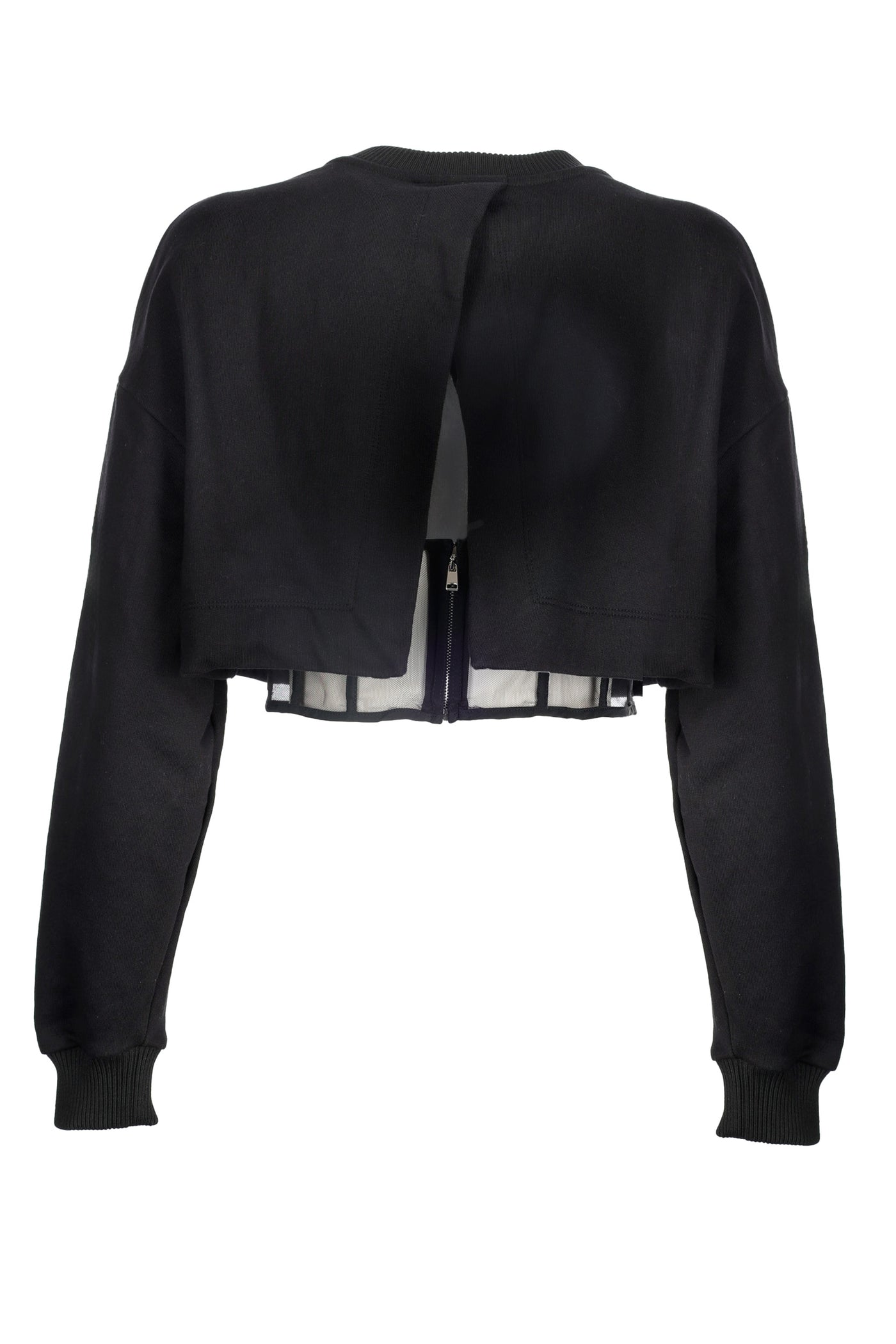 ALEXANDER MCQUEEN BLACK CROPPED SWEATSHIRT 