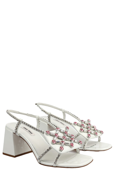 MIU MIU CRYSTAL EMBELLISHED SANDALS