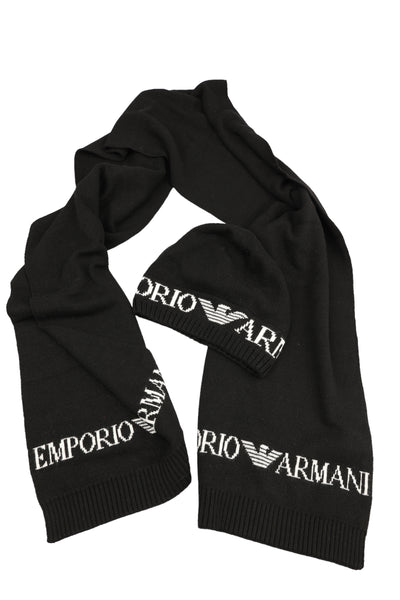 EMPORIO ARMANI 2-PIECE SET: HAT + SCARF