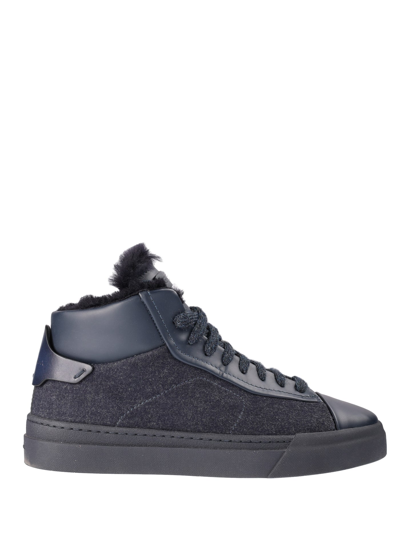 SANTONI LEATHER SNEAKERS