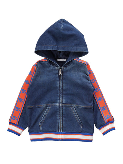 DOLCE & GABBANA KIDS SWEATSHIRT WITH ZIP & HOOD