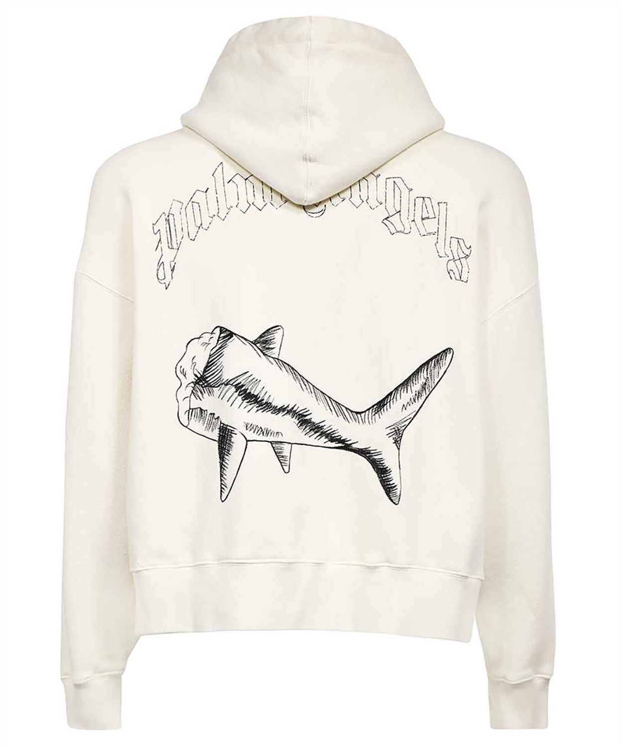 PALM ANGELS BEIGE HOODED SWEATSHIRT 