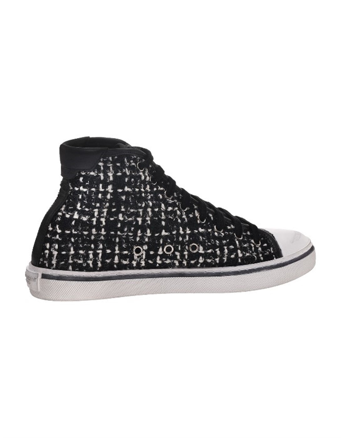 SAINT LAURENT TWEED HIGH TOP SNEAKERS