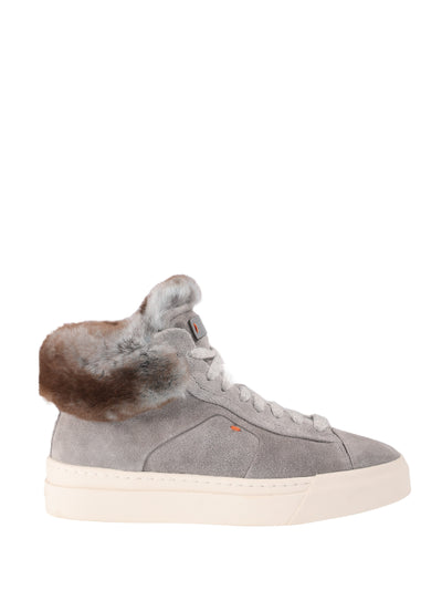 SANTONI LEATHER SNEAKERS